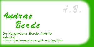 andras berde business card