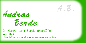 andras berde business card
